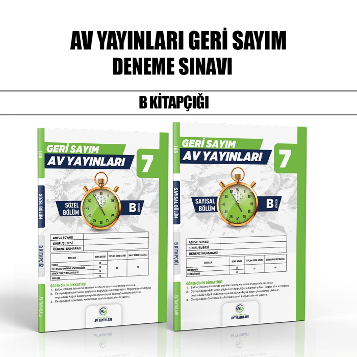 GERİ SAYIM AV YAY. 08.SINIF DENEME SY/SZ 7-B - 25